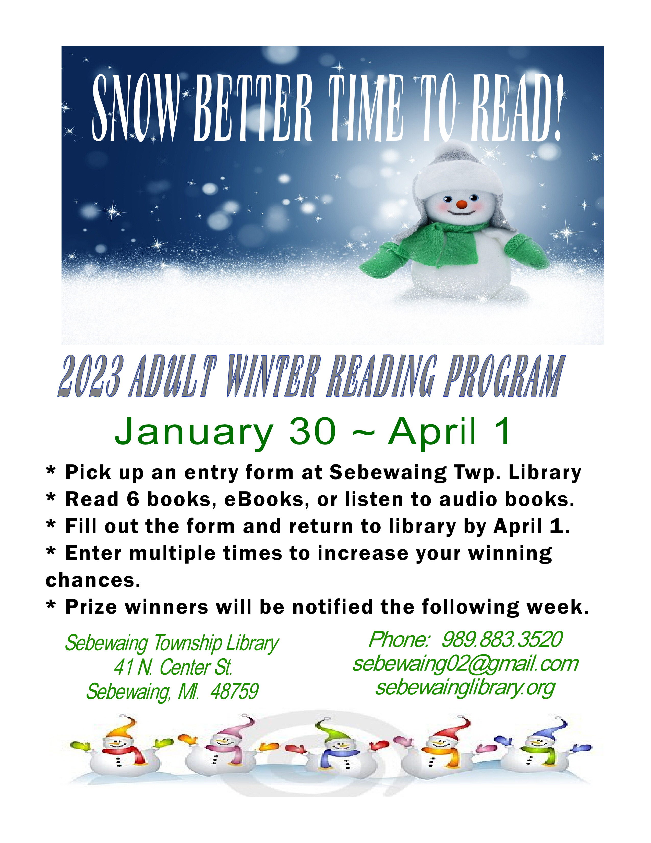 Adult Winter Reading Contest 2023